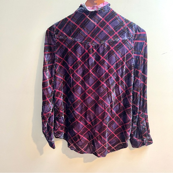 Sundance Ruffle velvet button down S - Picture 6 of 8